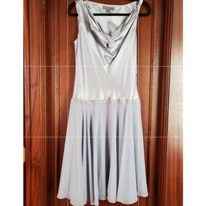 Bice Light Gray/Blue Silk Dress